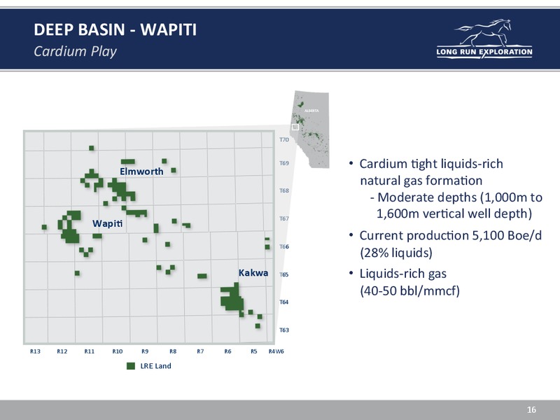 INVESTOR UPDATE – Long Run Exploration Ltd. – slide 16