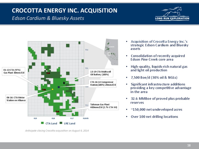 INVESTOR UPDATE – Long Run Exploration Ltd. – slide 18