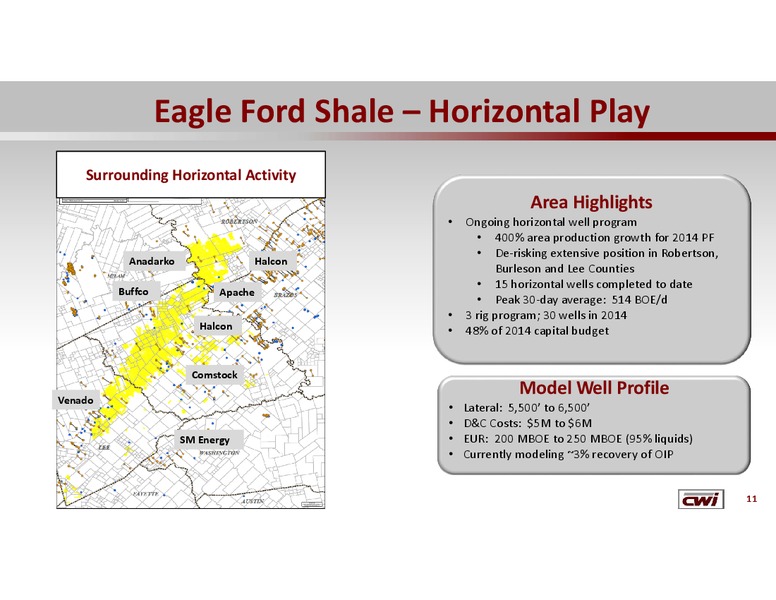 Investor Update – Clayton Williams Energy Inc. – slide 10