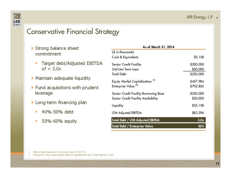 NAPTP 2014 MLP Investor Conference – LRR Energy LP – slide 15