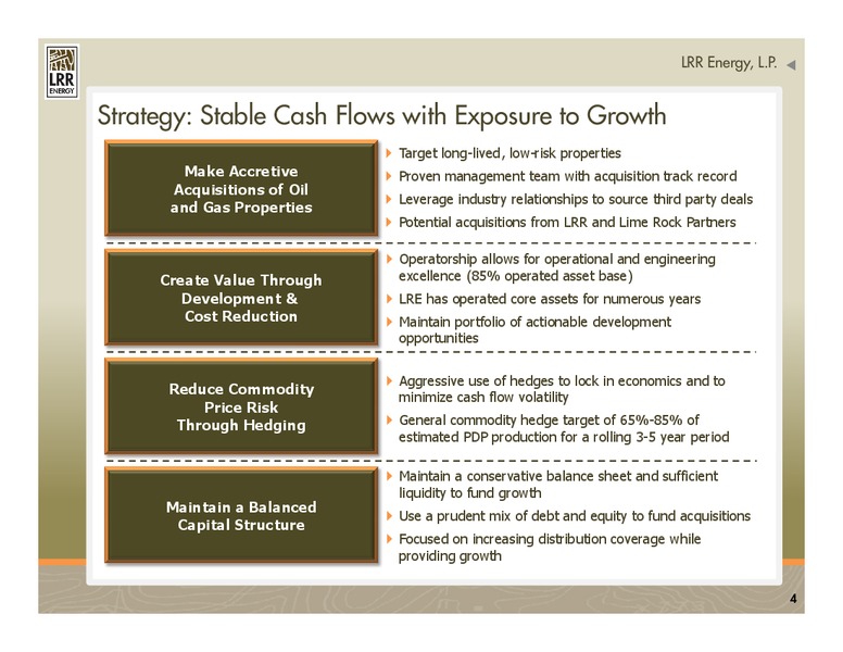 Wells Fargo Energy Symposium – LRR Energy LP – slide 4