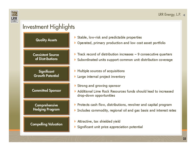 Wells Fargo Energy Symposium – LRR Energy LP – slide 22