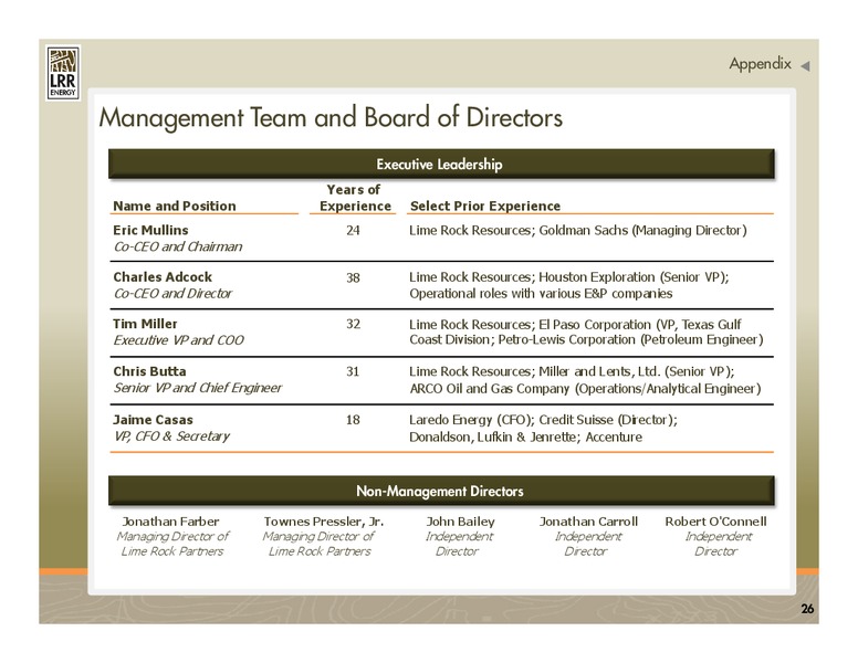 Wells Fargo Energy Symposium – LRR Energy LP – slide 26