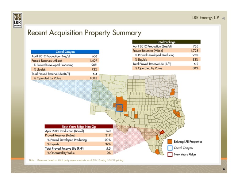 JULY 2012 INVESTOR PRESENTATION – LRR Energy LP – slide 6