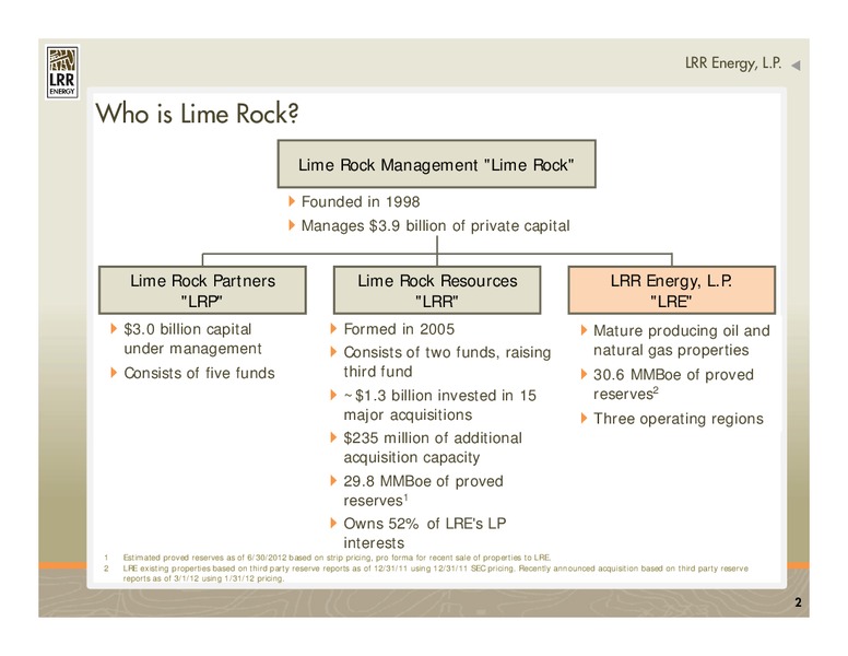 IPAA OGIS SAN FRANCISCO – LRR Energy LP – slide 2
