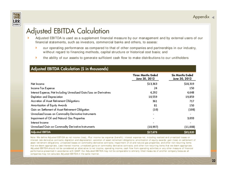 IPAA OGIS SAN FRANCISCO – LRR Energy LP – slide 22