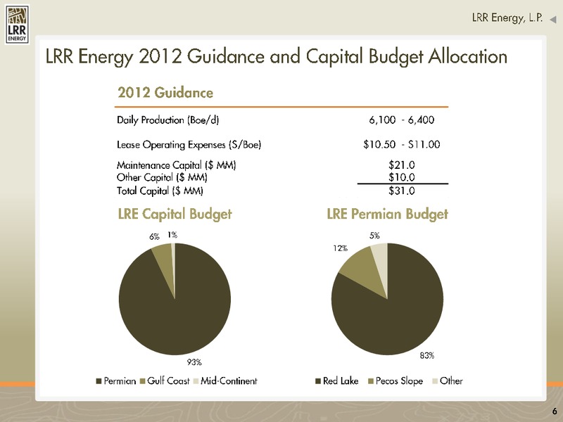 SEPTEMBER 2012 CORPORATE PRESENTATION – LRR Energy LP – slide 6
