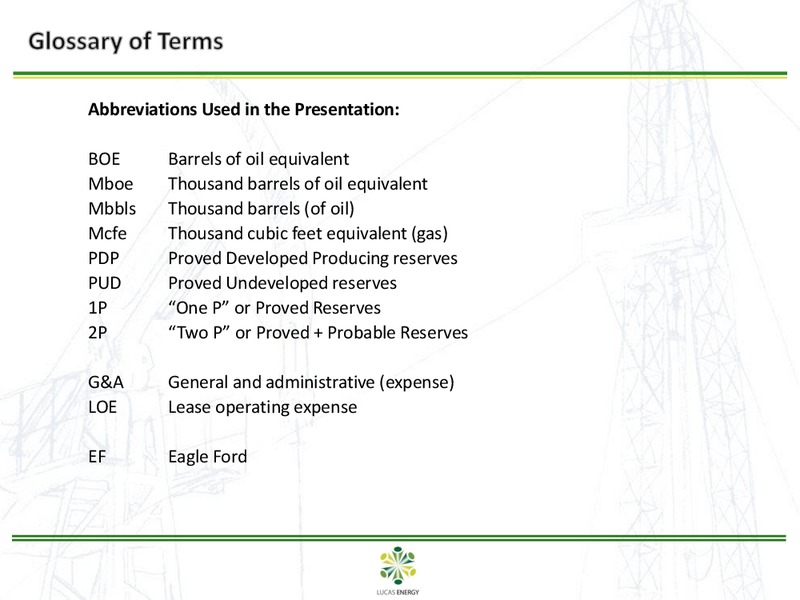 Howard Weil Energy Conference – Lucas Energy, Inc. – slide 20