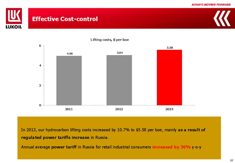 2013 FINANCIAL RESULTS – LUKOIL – slide 26