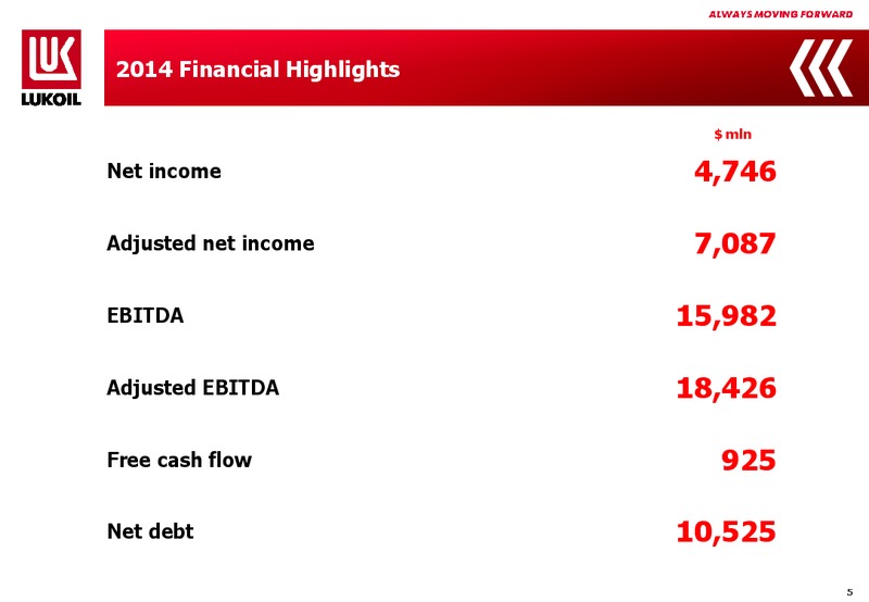 2014 FINANCIAL RESULTS – LUKOIL – slide 4