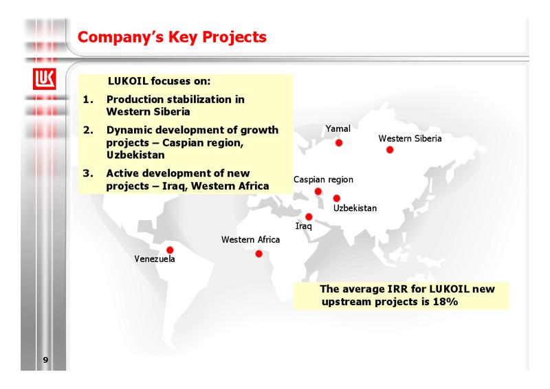 2009 FINANCIAL RESULTS – LUKOIL – slide 9