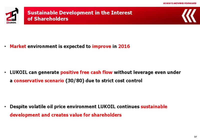 2015 Financial Results – LUKOIL – slide 36