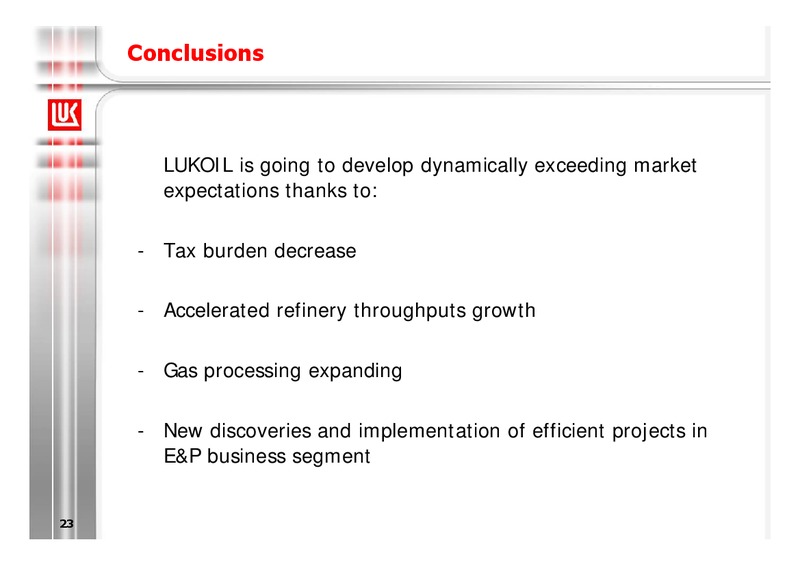 2007 FINANCIAL RESULTS – LUKOIL – slide 24
