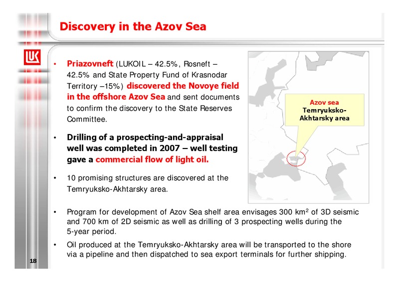 Q1 2008 FINANCIAL RESULTS – LUKOIL – slide 18