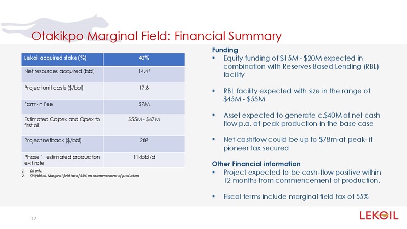 INVESTOR PRESENTATION – LUKOIL – slide 17