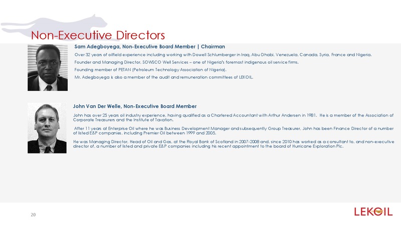 INVESTOR PRESENTATION – LUKOIL – slide 20