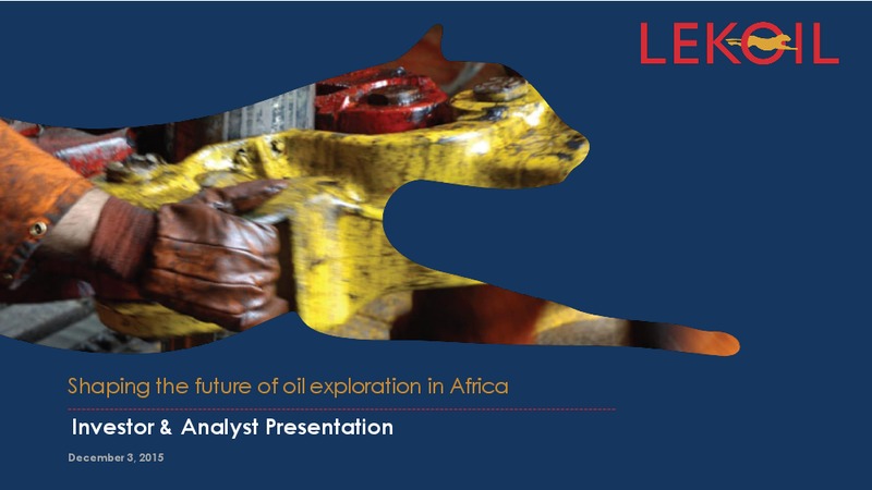 December 2015 Investor Presentation – Lekoil – slide 1
