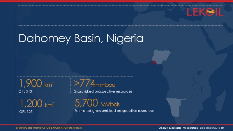 December 2015 Investor Presentation – Lekoil – slide 18