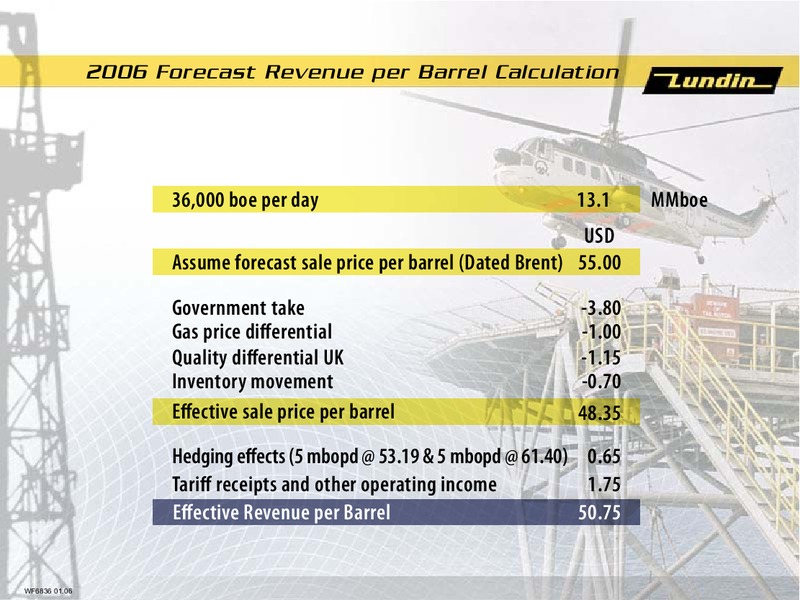 2006 Financial Forecasts – Lundin Petroleum – slide 2