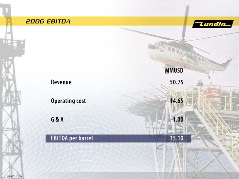 2006 Financial Forecasts – Lundin Petroleum – slide 7