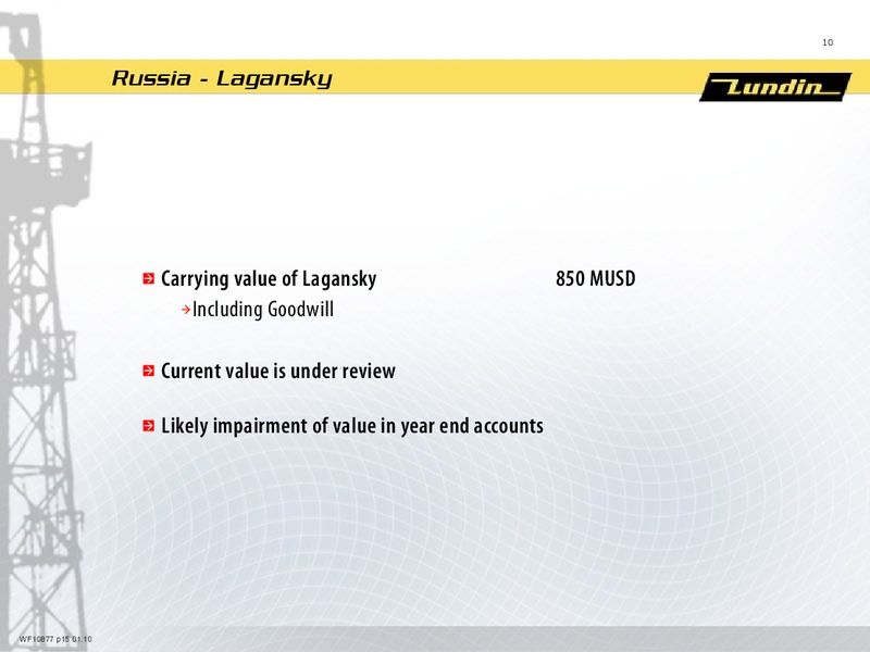 CAPITAL MARKET DAY PRESENTATION – Lundin Petroleum – slide 10