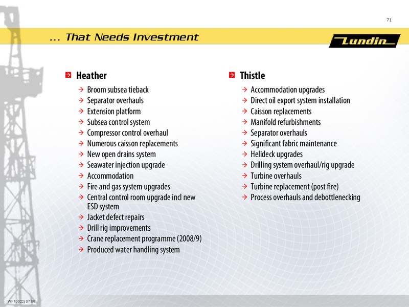CAPITAL MARKET DAY PRESENTATION – Lundin Petroleum – slide 71