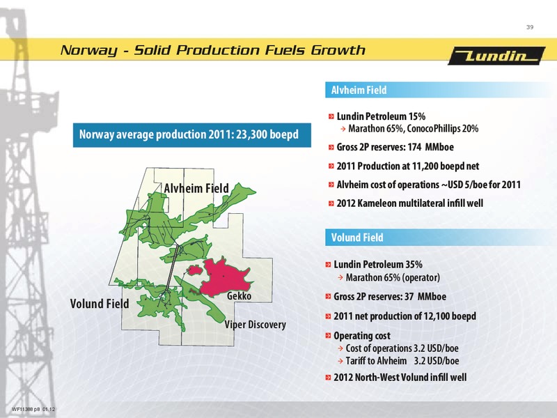 CAPITAL MARKET DAY 2012 – Lundin Petroleum – slide 38