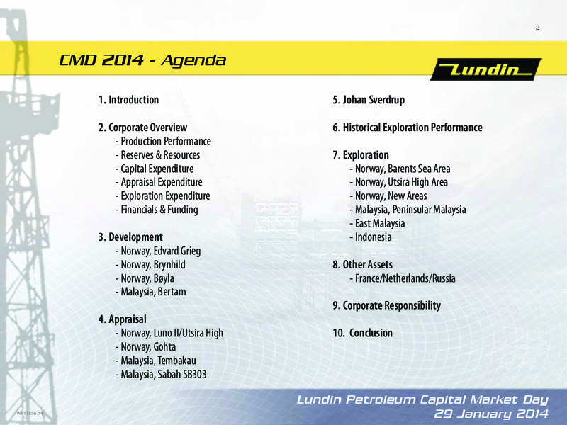 CAPITAL MARKET DAY – Lundin Petroleum – slide 2