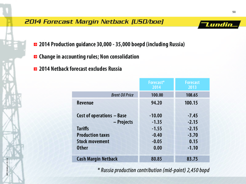 CAPITAL MARKET DAY – Lundin Petroleum – slide 50