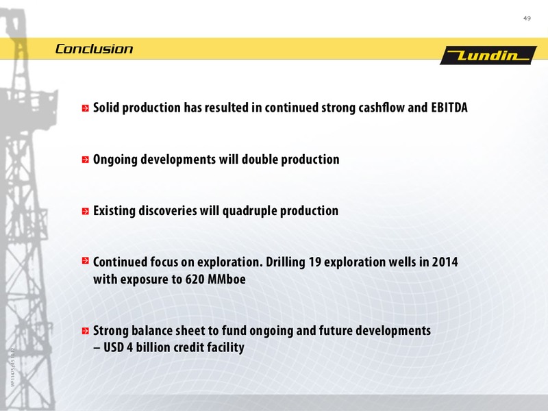 FINANCIAL PRESENTATION – Lundin Petroleum – slide 49