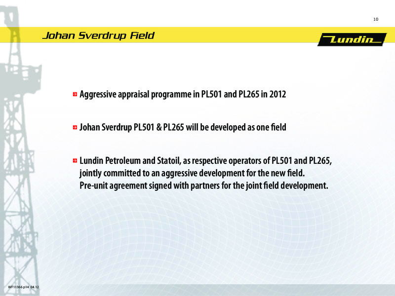 INVESTOR PRESENTATION – Lundin Petroleum – slide 10