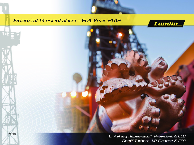 2012 EARNINGS CALL – Lundin Petroleum – slide 1