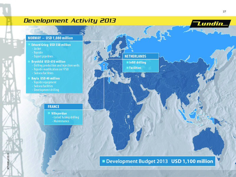 FINANCIAL PRESENTATION – Lundin Petroleum – slide 27