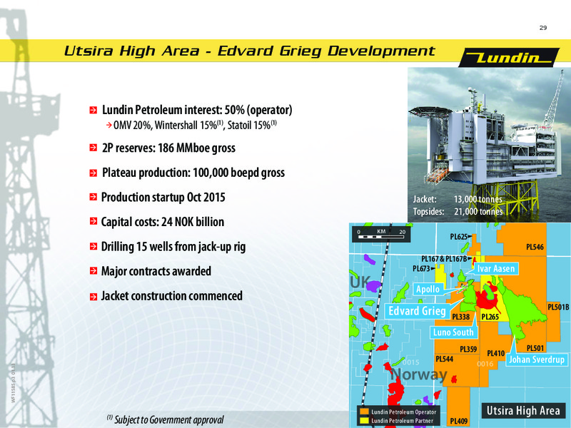 FINANCIAL PRESENTATION – Lundin Petroleum – slide 29