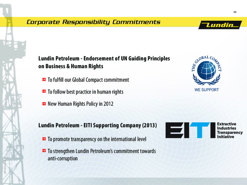 FINANCIAL PRESENTATION – Lundin Petroleum – slide 46