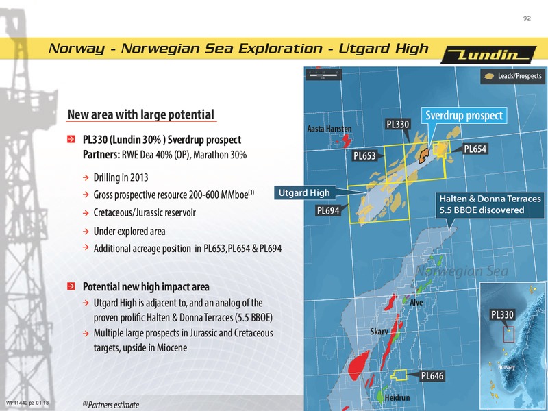 FEBRUARY 2013 CAPITAL MARKET DAY – Lundin Petroleum – slide 92