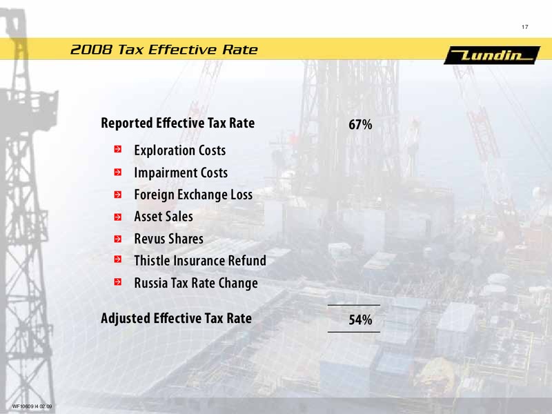 FINANCIAL PRESENTATION – Lundin Petroleum – slide 16
