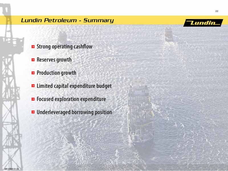 FINANCIAL PRESENTATION – Lundin Petroleum – slide 21