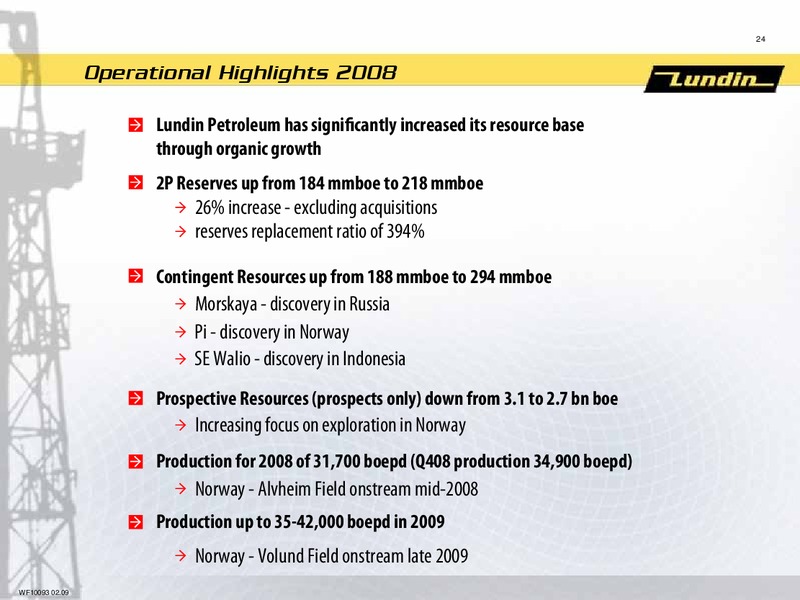 FINANCIAL PRESENTATION – Lundin Petroleum – slide 23