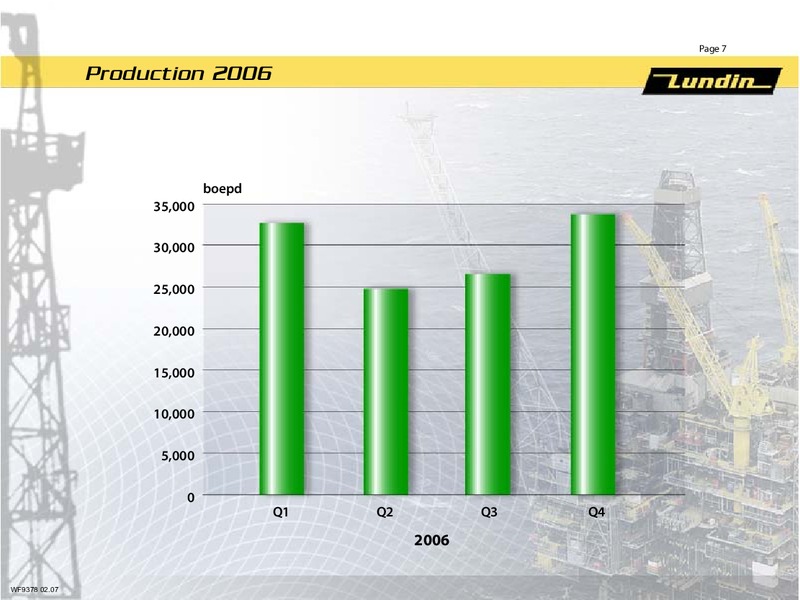 FINANCIAL RESULTS   YEAR END 2006 – Lundin Petroleum – slide 6
