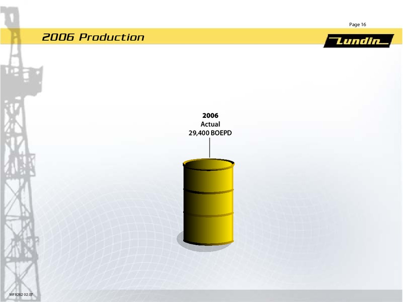 FINANCIAL RESULTS   YEAR END 2006 – Lundin Petroleum – slide 15