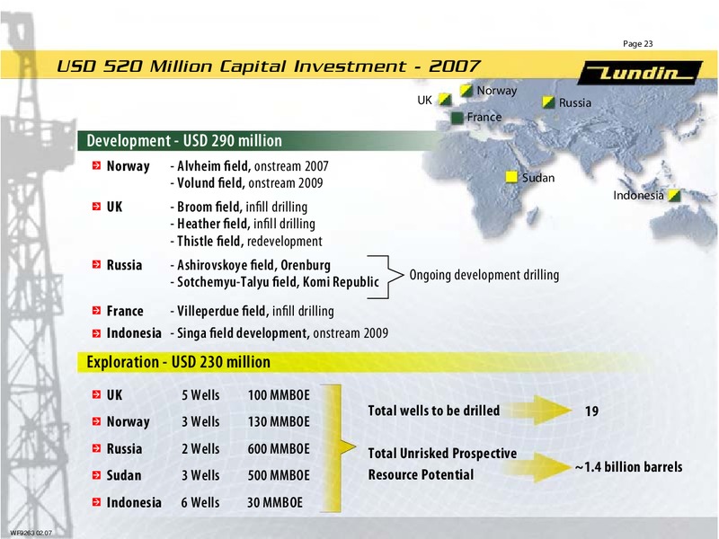 FINANCIAL RESULTS   YEAR END 2006 – Lundin Petroleum – slide 22