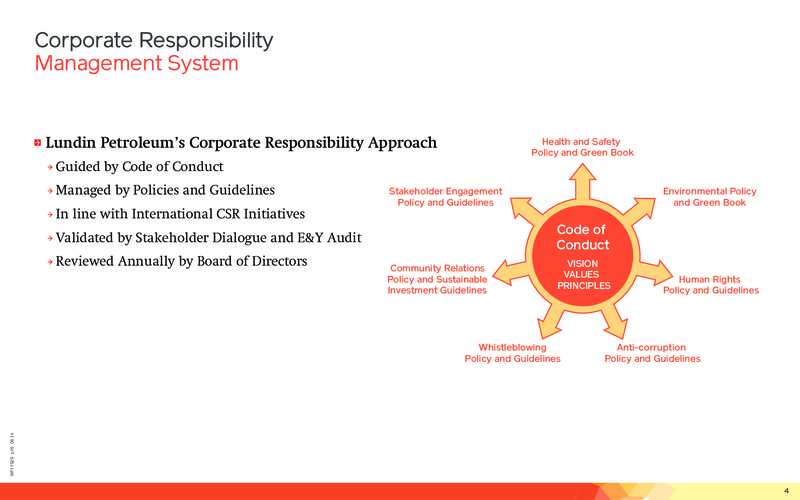 Corporate Responsibility February 2015 – Lundin Petroleum – slide 4