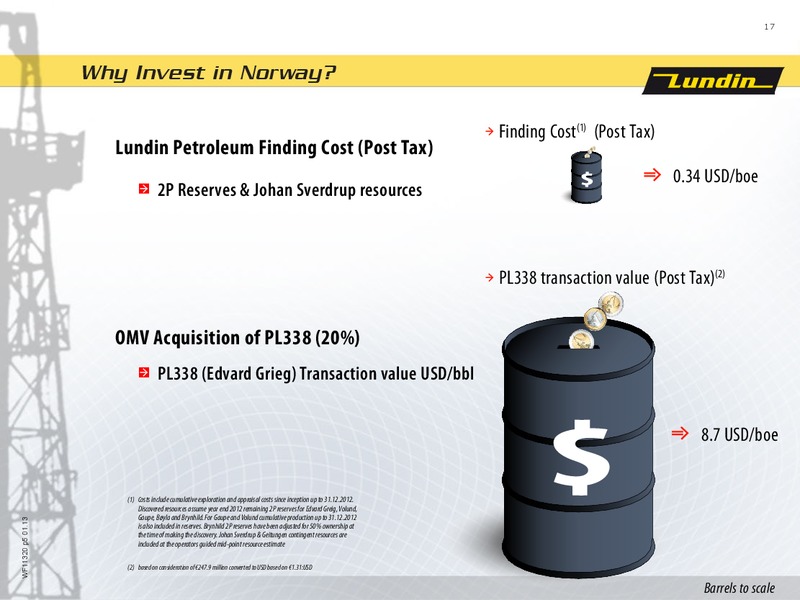 SWEDBANK FIRST SECURITIES NORDIC ENERGY SUMMIT 2013 – Lundin Petroleum – slide 17