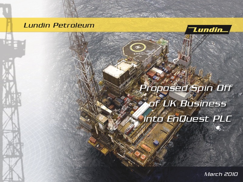 INVESTOR PRESENTATION – Lundin Petroleum – slide 1