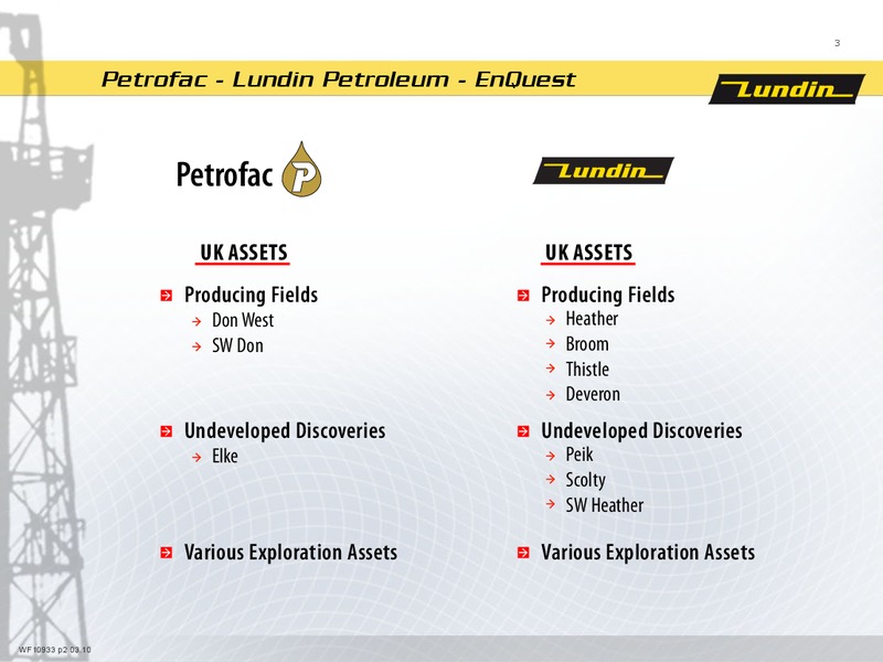 INVESTOR PRESENTATION – Lundin Petroleum – slide 3