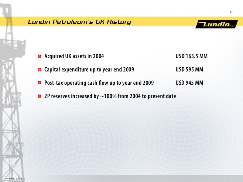INVESTOR PRESENTATION – Lundin Petroleum – slide 11