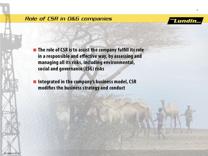 INVESTOR PRESENTATION – Lundin Petroleum – slide 4