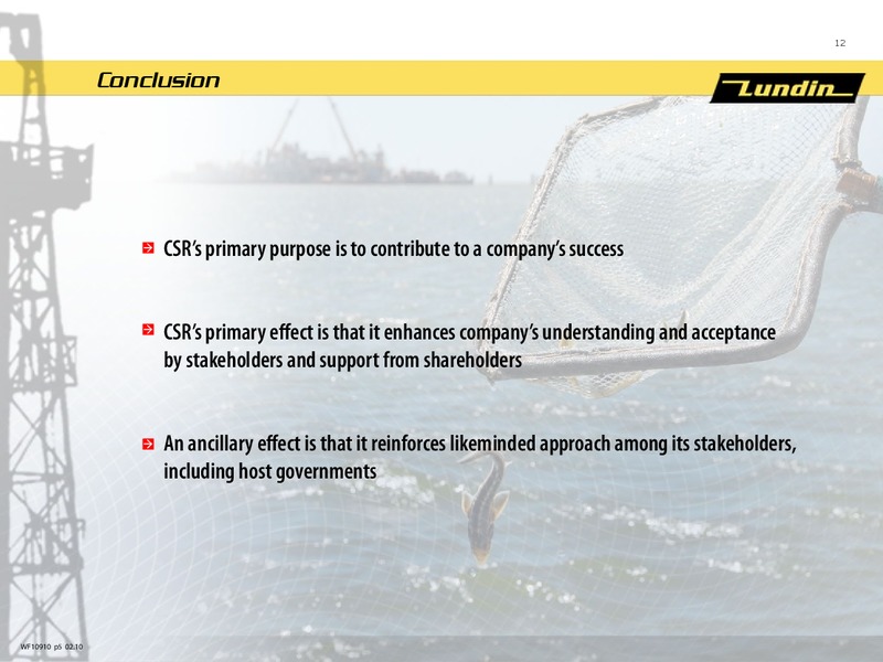 INVESTOR PRESENTATION – Lundin Petroleum – slide 12