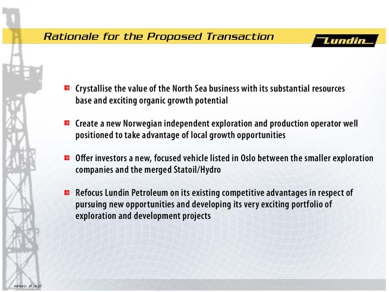 INVESTOR PRESENTATION – Lundin Petroleum – slide 3
